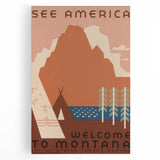 Vintage Travel Poster - Montana Wilderness Wall Art