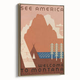 Vintage Travel Poster - Montana Wilderness Wall Art