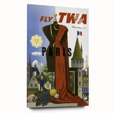 Vintage Travel Poster - TWA Paris Aviation Wall Art