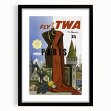 Vintage Travel Poster - TWA Paris Aviation Wall Art