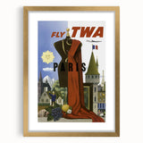 Vintage Travel Poster - TWA Paris Aviation Wall Art