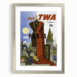 Vintage Travel Poster - TWA Paris Aviation Wall Art
