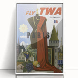 Vintage Travel Poster - TWA Paris Aviation Wall Art