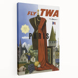 Vintage Travel Poster - TWA Paris Aviation Wall Art
