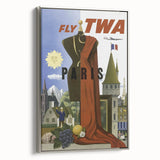 Vintage Travel Poster - TWA Paris Aviation Wall Art
