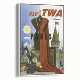 Vintage Travel Poster - TWA Paris Aviation Wall Art