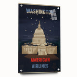 Vintage Travel Poster - Washington American Airlines Wall Art