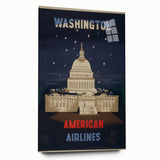 Vintage Travel Poster - Washington American Airlines Wall Art