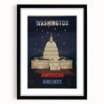 Vintage Travel Poster - Washington American Airlines Wall Art