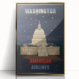 Vintage Travel Poster - Washington American Airlines Wall Art