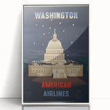 Vintage Travel Poster - Washington American Airlines Wall Art