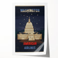 Vintage Travel Poster - Washington American Airlines Wall Art