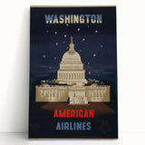 Vintage Travel Poster - Washington American Airlines Wall Art