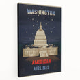 Vintage Travel Poster - Washington American Airlines Wall Art