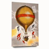 Vintage Travel Poster - Hot Air Balloon Paris Wall Art