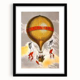 Vintage Travel Poster - Hot Air Balloon Paris Wall Art