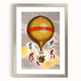 Vintage Travel Poster - Hot Air Balloon Paris Wall Art