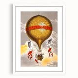 Vintage Travel Poster - Hot Air Balloon Paris Wall Art