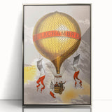 Vintage Travel Poster - Hot Air Balloon Paris Wall Art