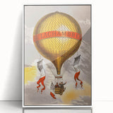 Vintage Travel Poster - Hot Air Balloon Paris Wall Art
