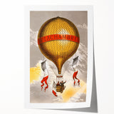 Vintage Travel Poster - Hot Air Balloon Paris Wall Art