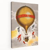 Vintage Travel Poster - Hot Air Balloon Paris Wall Art