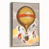 Vintage Travel Poster - Hot Air Balloon Paris Wall Art