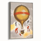 Vintage Travel Poster - Hot Air Balloon Paris Wall Art