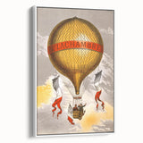 Vintage Travel Poster - Hot Air Balloon Paris Wall Art