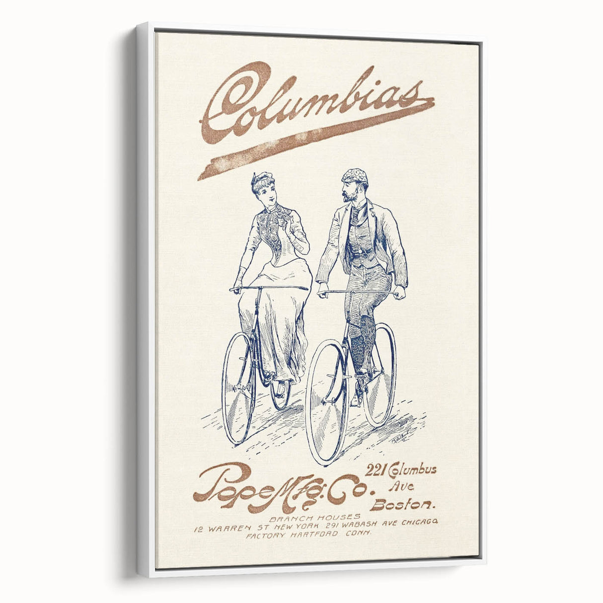 Vintage Travel Poster - Columbias Bicycle Wall Art