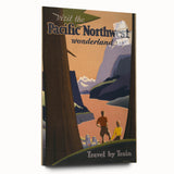 Vintage Travel Poster - Pacific Northwest Train Wall Art
