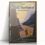 Vintage Travel Poster - Pacific Northwest Train Wall Art