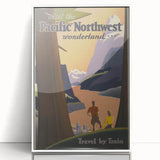 Vintage Travel Poster - Pacific Northwest Train Wall Art