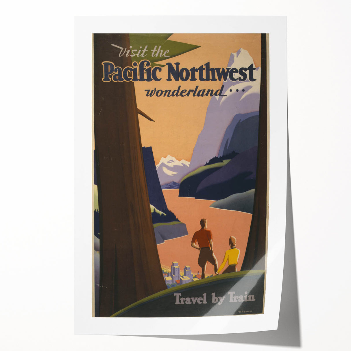Vintage Travel Poster - Pacific Northwest Train Wall Art