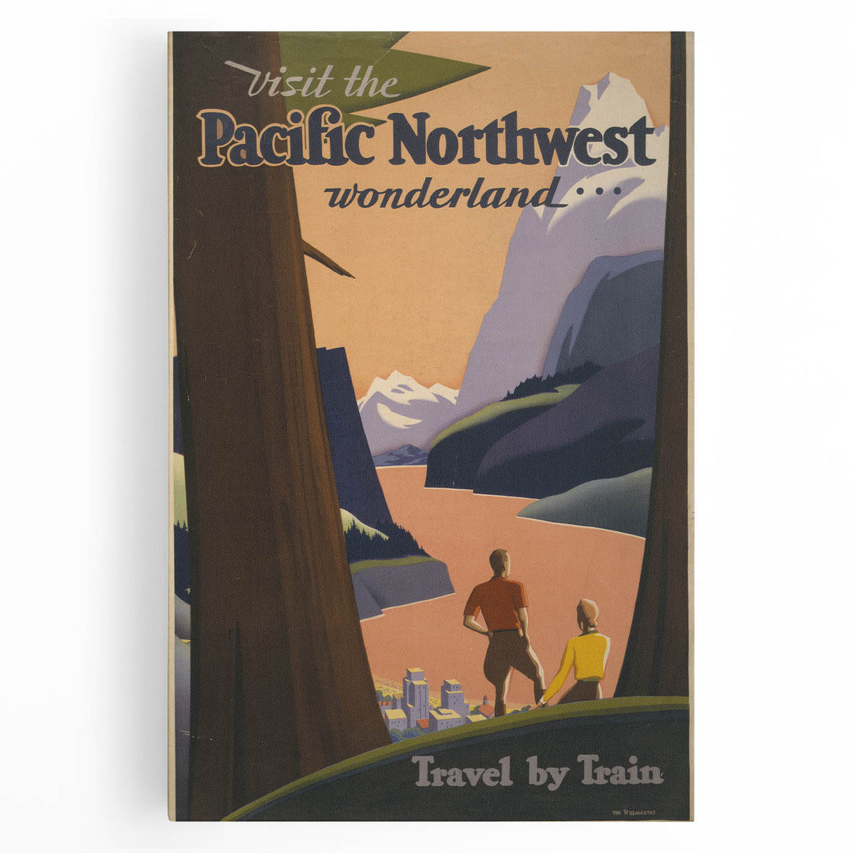 Vintage Travel Poster - Pacific Northwest Train Wall Art