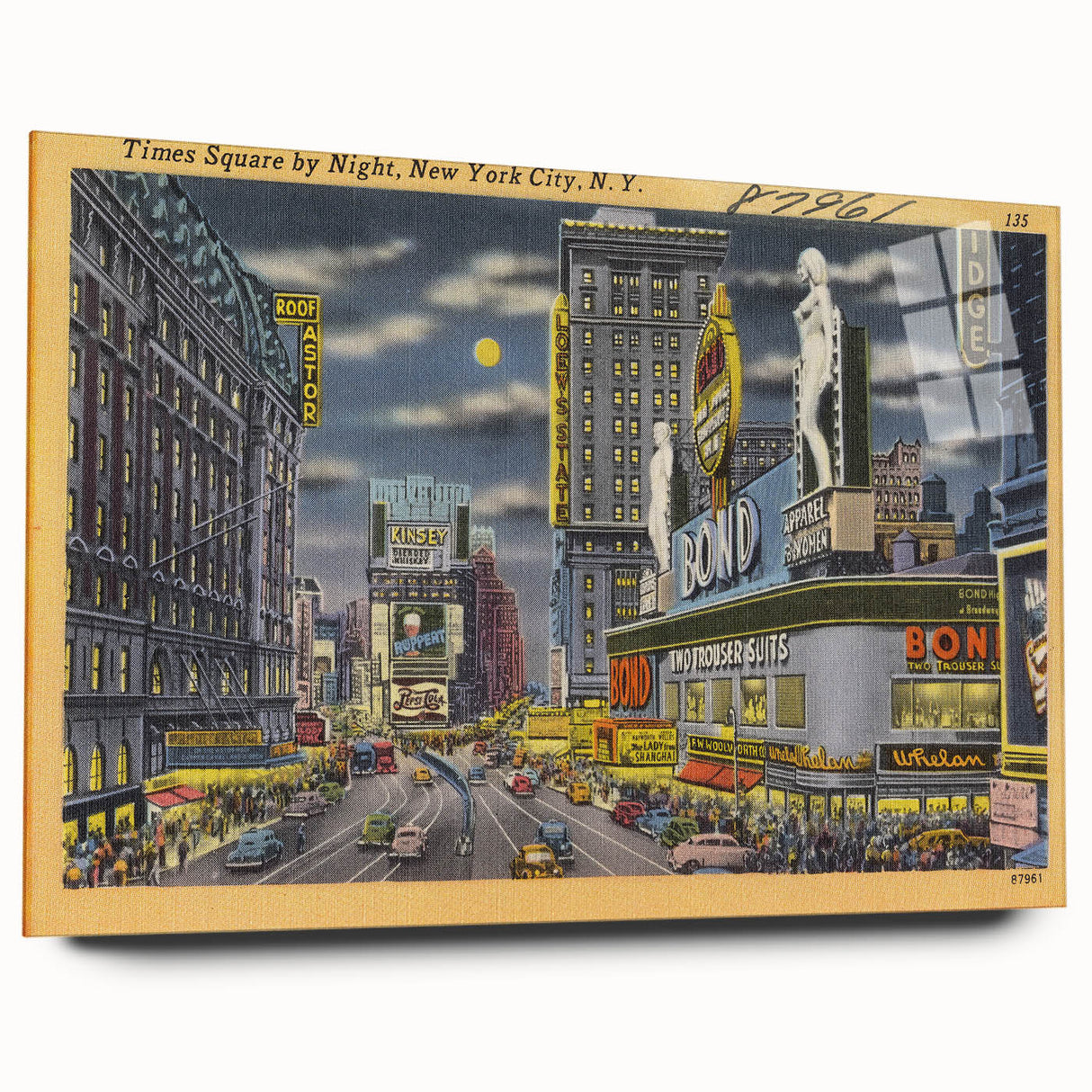 Times Square Nightscape Poster – Vintage New York City Art