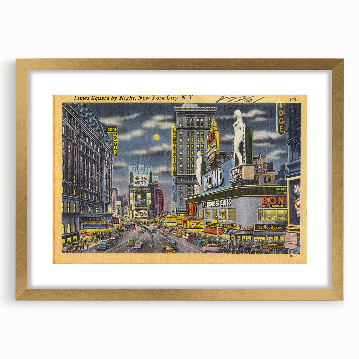 Times Square Nightscape Poster – Vintage New York City Art