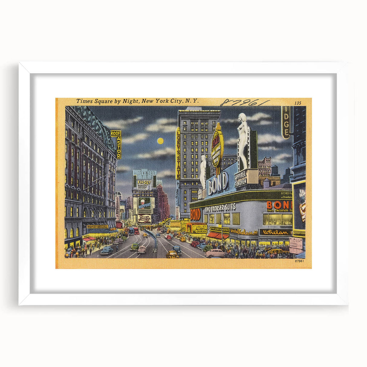 Times Square Nightscape Poster – Vintage New York City Art