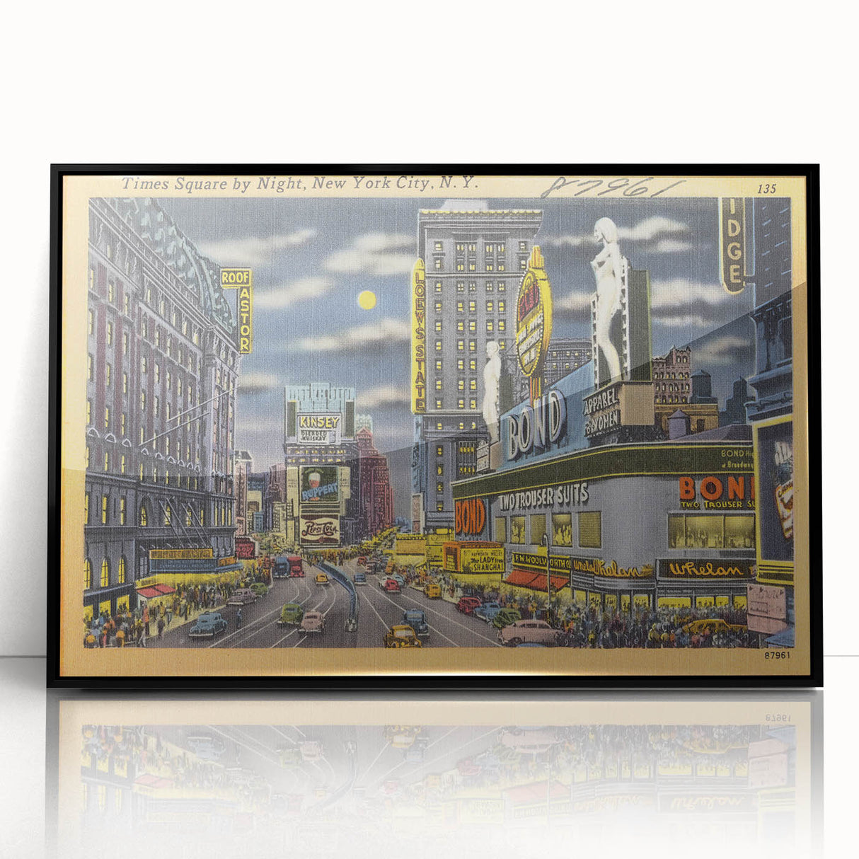 Times Square Nightscape Poster – Vintage New York City Art