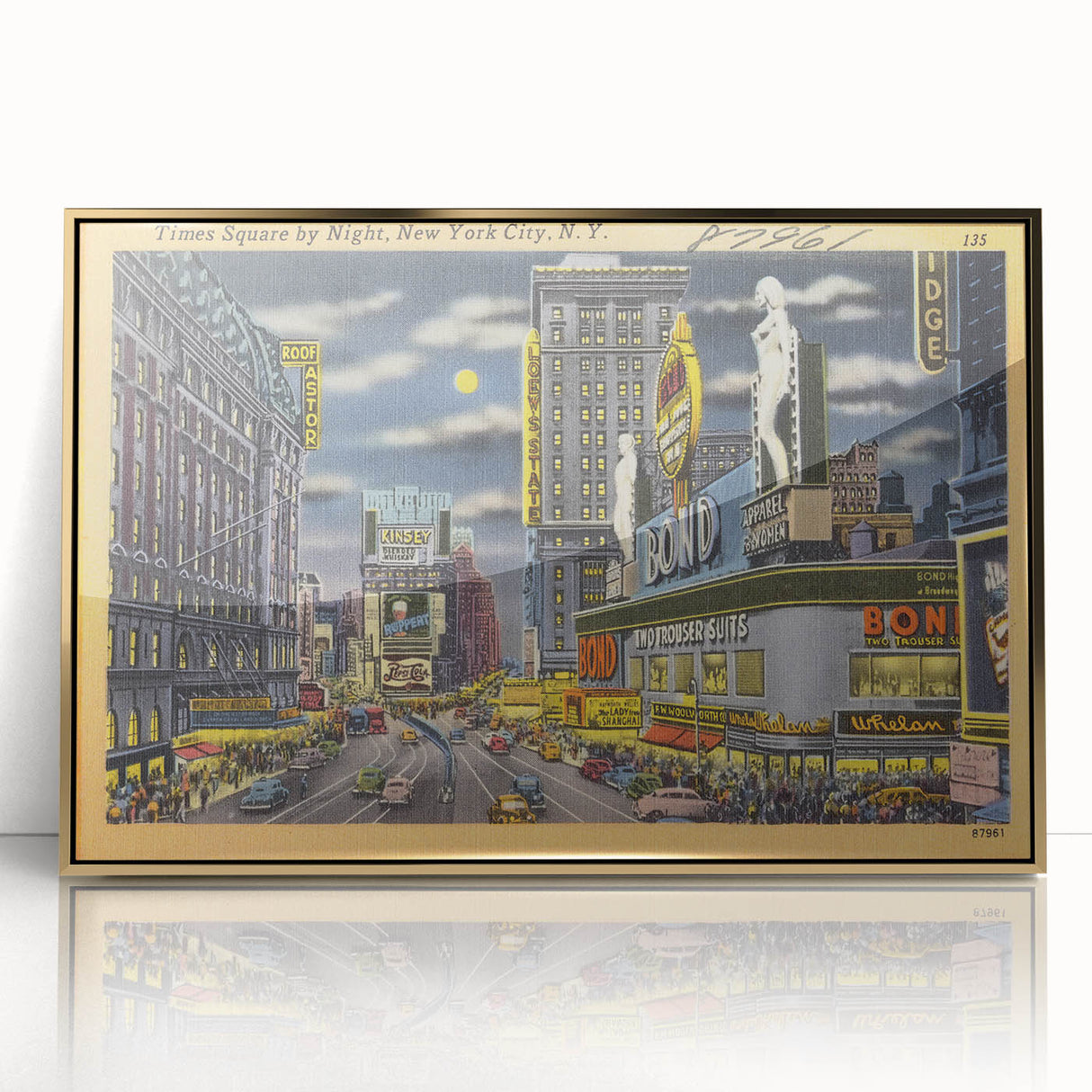 Times Square Nightscape Poster – Vintage New York City Art