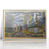 Times Square Nightscape Poster – Vintage New York City Art