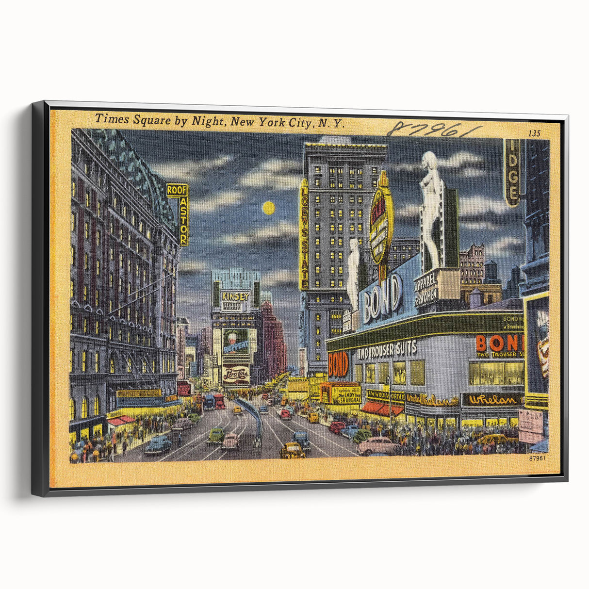 Times Square Nightscape Poster – Vintage New York City Art