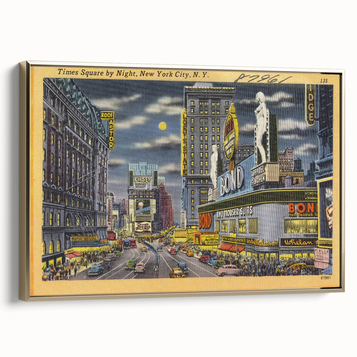 Times Square Nightscape Poster – Vintage New York City Art