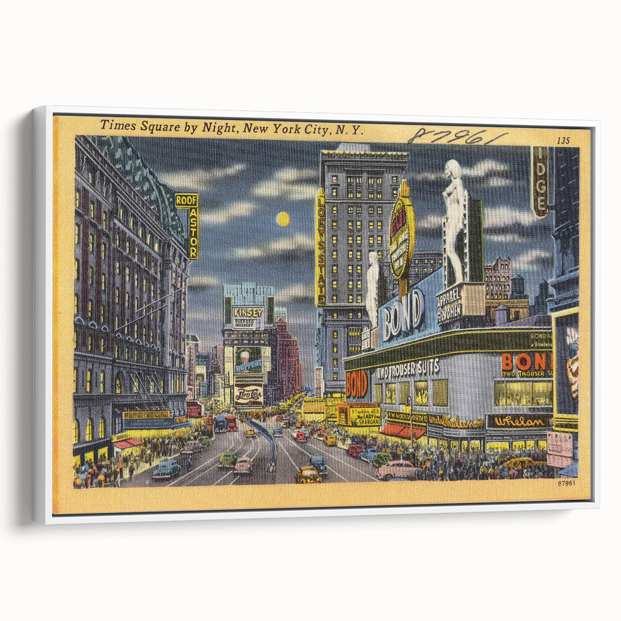 Times Square Nightscape Poster – Vintage New York City Art