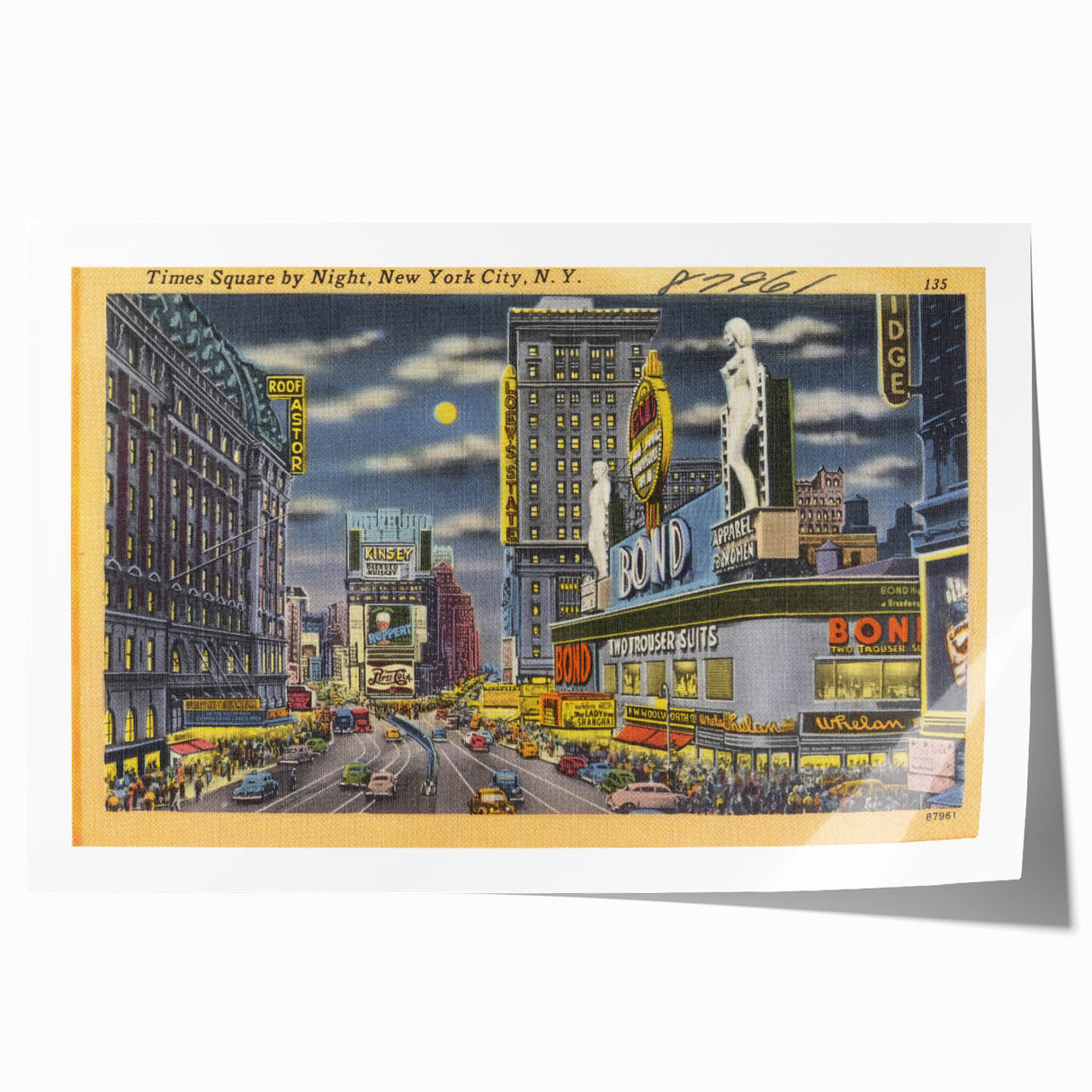 Times Square Nightscape Poster – Vintage New York City Art