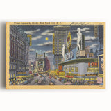 Times Square Nightscape Poster – Vintage New York City Art