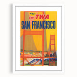 Vintage Travel Poster - San Francisco TWA Wall Art