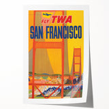Vintage Travel Poster - San Francisco TWA Wall Art