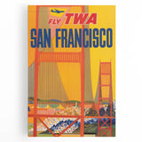 Vintage Travel Poster - San Francisco TWA Wall Art