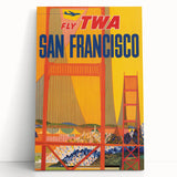 Vintage Travel Poster - San Francisco TWA Wall Art
